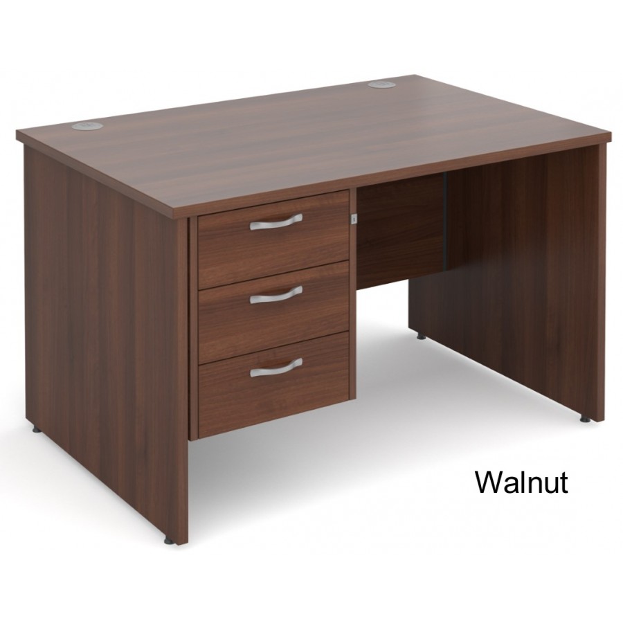 Maestro Panel End Straight Desk with Fixed Pedestal